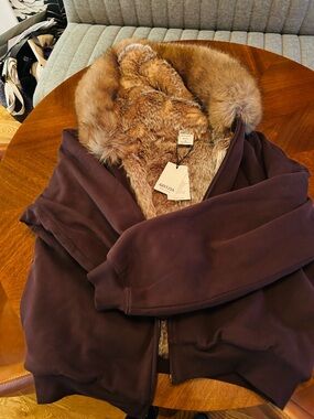 Cozy Sweatfleece Mega Zip Hoodie in brown NWT!